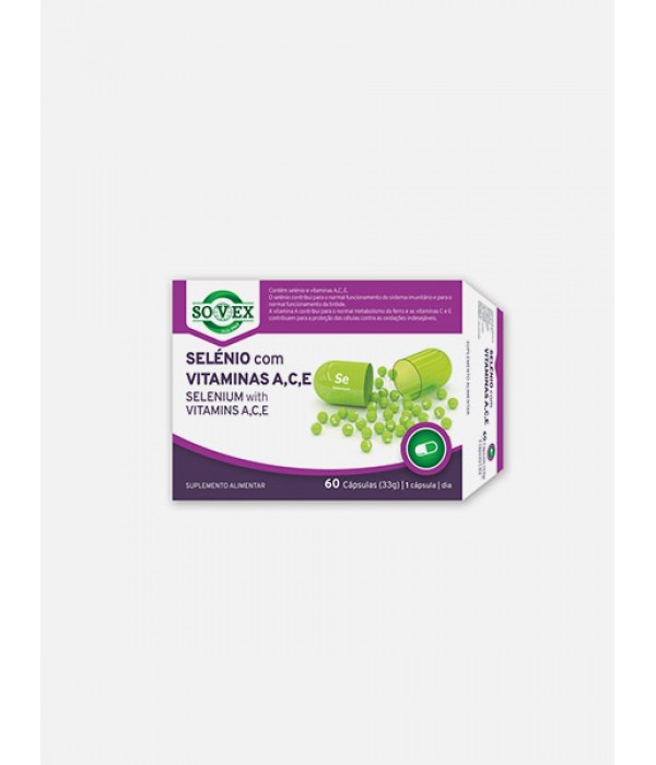 Selénio Com Vitaminas A, C e E - 60 cápsulas - Sovex